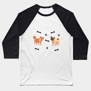 French Bulldog Akita Inu Dog Baseball T-Shirt